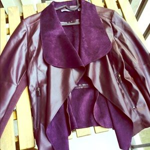 Winter sale!  Brand new Purple faux swade jacket!